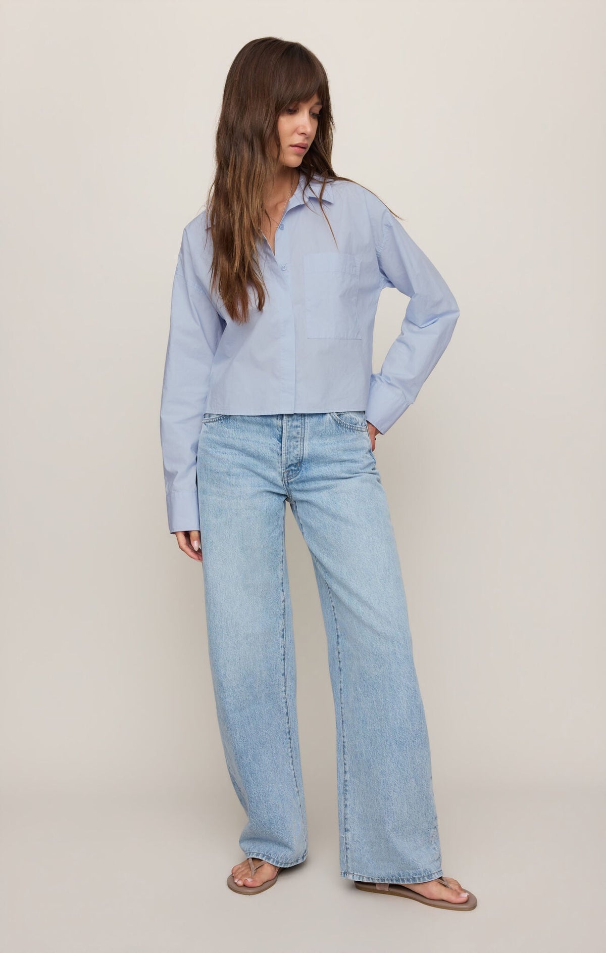 Favorite Button Up Top Hamptons Blue