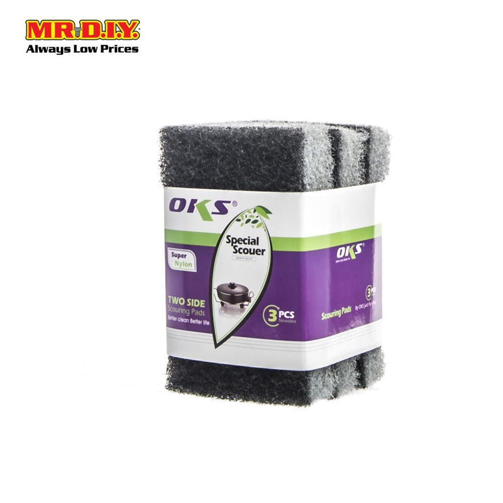 OKS Dual-Sided Sponge Cleaning Multi-Purpose Scouring Pad (3pcs)
