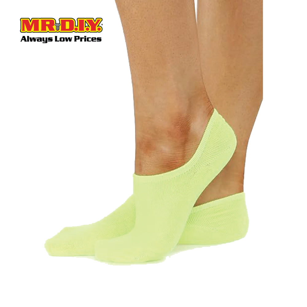 (MR.DIY) Unisex Adult Invisible Low Cut Cotton Socks - Light Green - Color Series