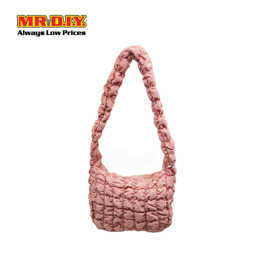 (MR. DIY) Quilted Puffer Crossbody Sling Bag - LIGHT PINK - Color Series