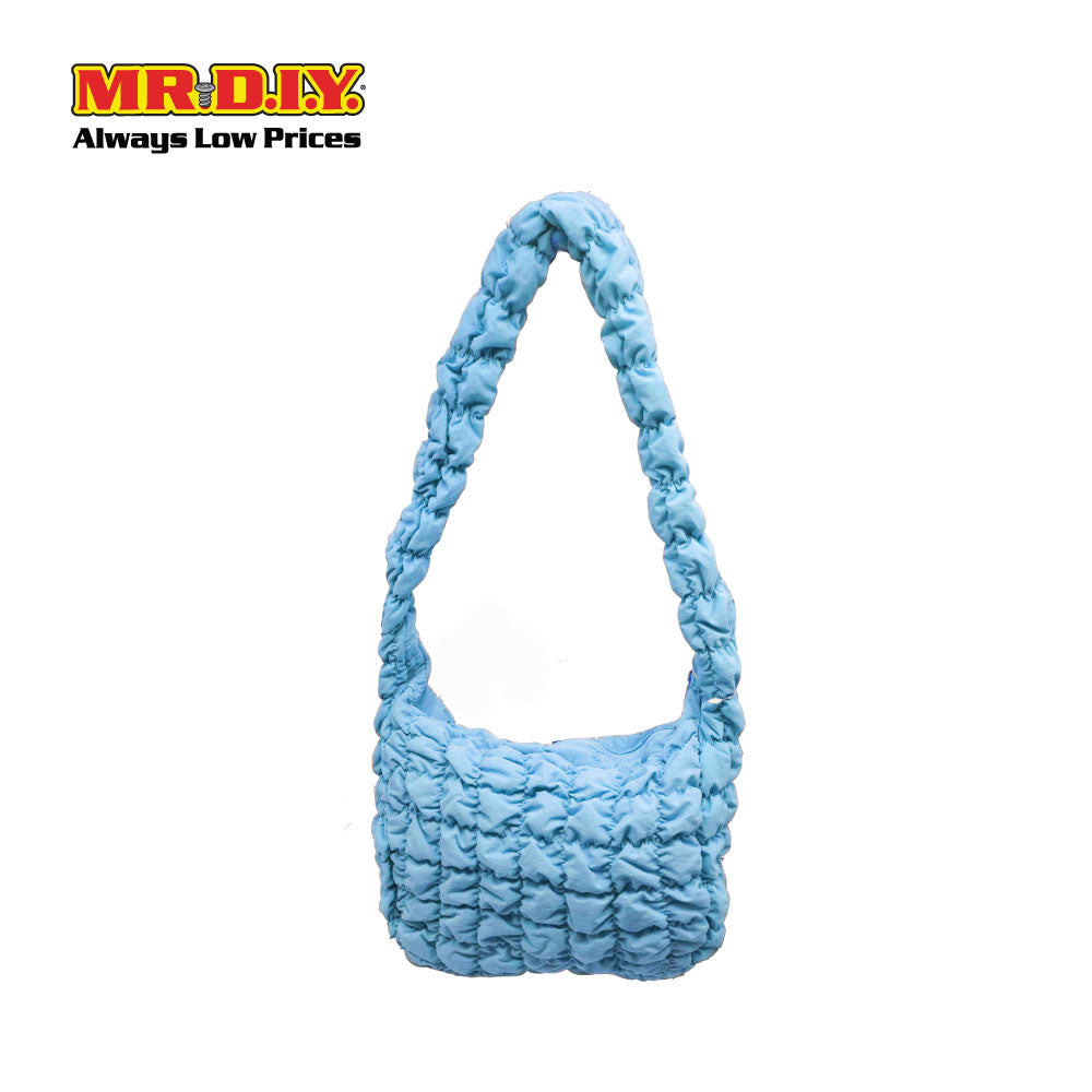 (MR. DIY) Quilted Puffer Crossbody Sling Bag - BLUE - Color Series