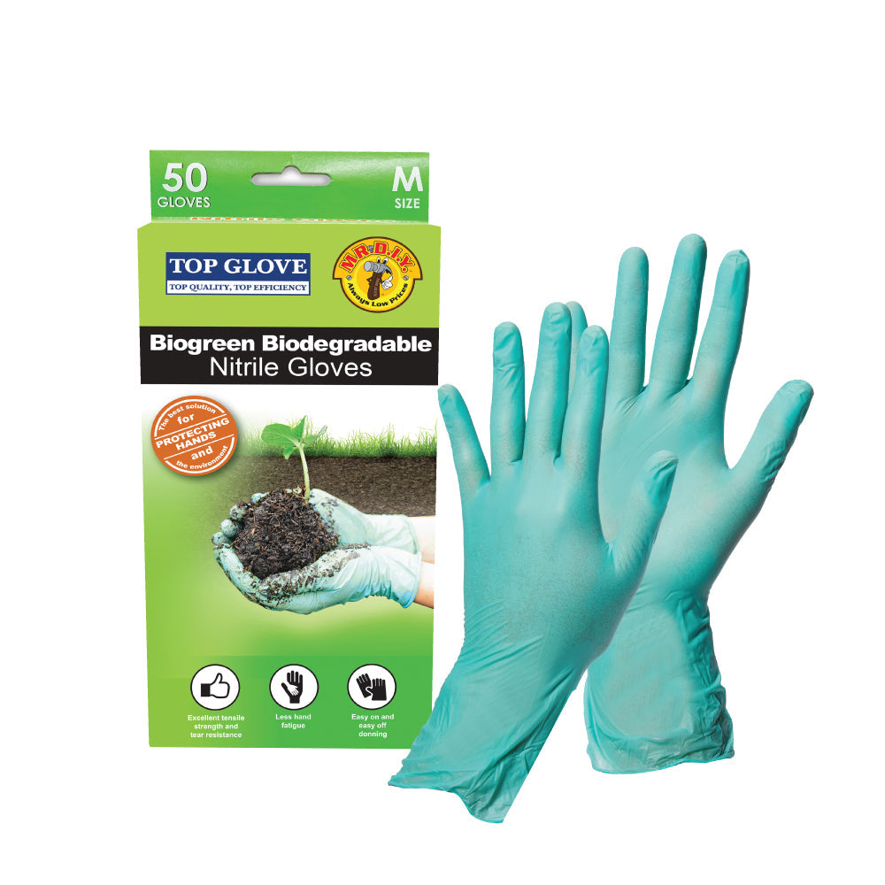 TOP GLOVE Biogreen Biodegradable Nitrile Gloves (Size: M)