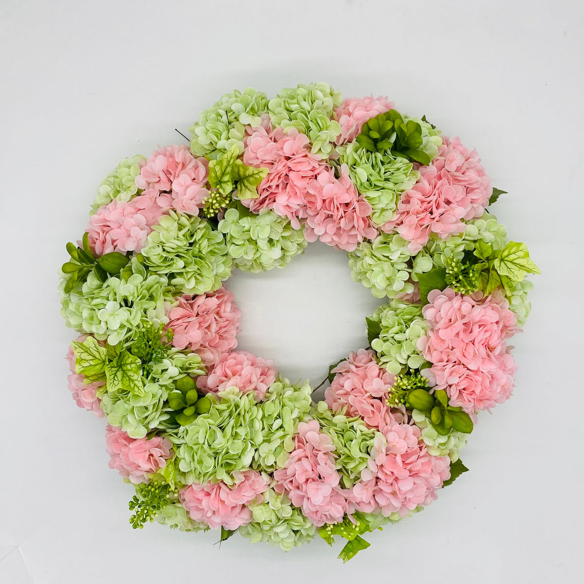 Pink & Green Real Touch 24” Hydrangea Wreath