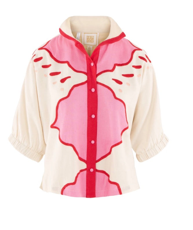 Linen Bonny Top-Pink Palace