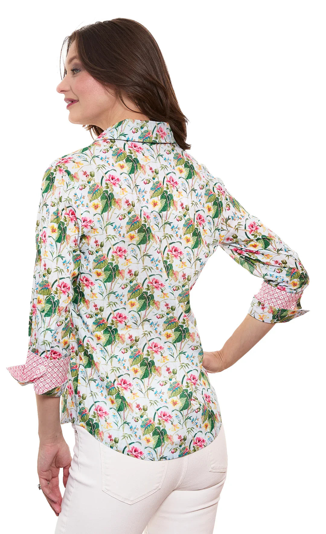 Rome 3/4 Sleeve Top-Blue Floral
