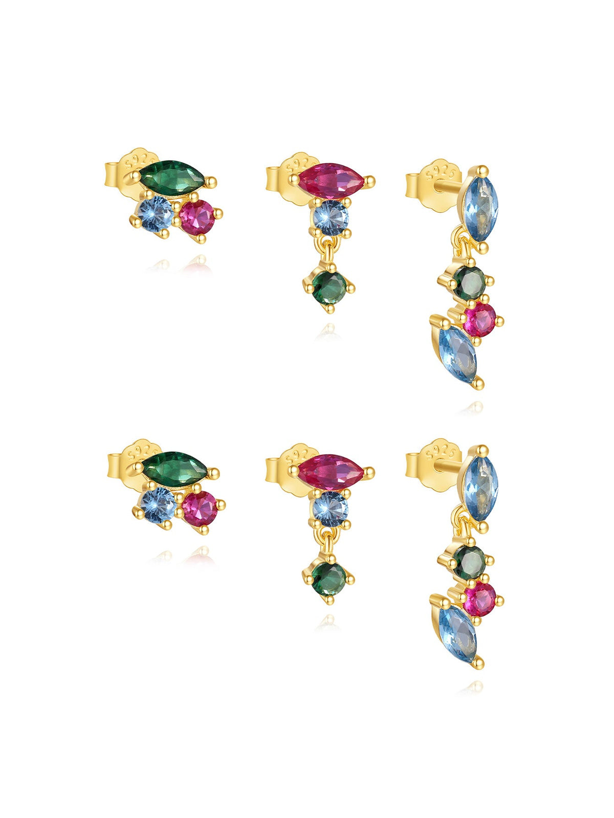 KOSINER 925 Sterling Silver Colorful Spliced Set