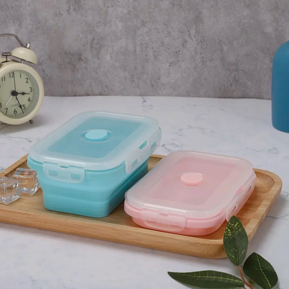 Collapsible Silicone Food Silicone Storage Containers with Lids – Stackable, BPA-Free, Microwave, Freezer Safe
