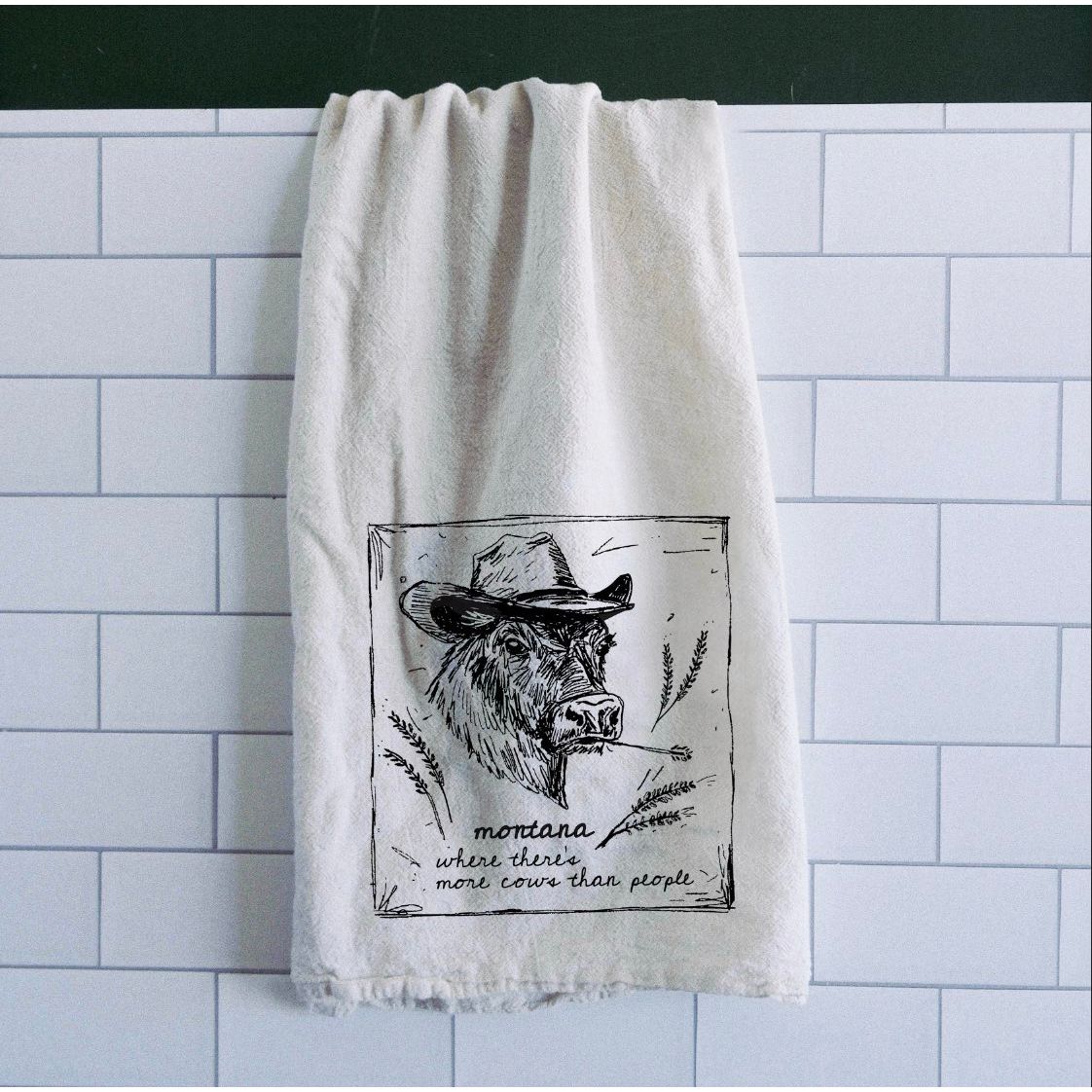 "Montana Cows" Tea Towel