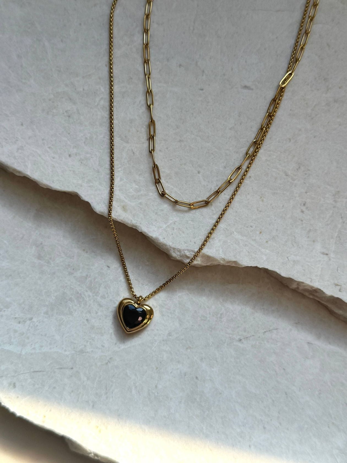 Black Heart Necklace Set