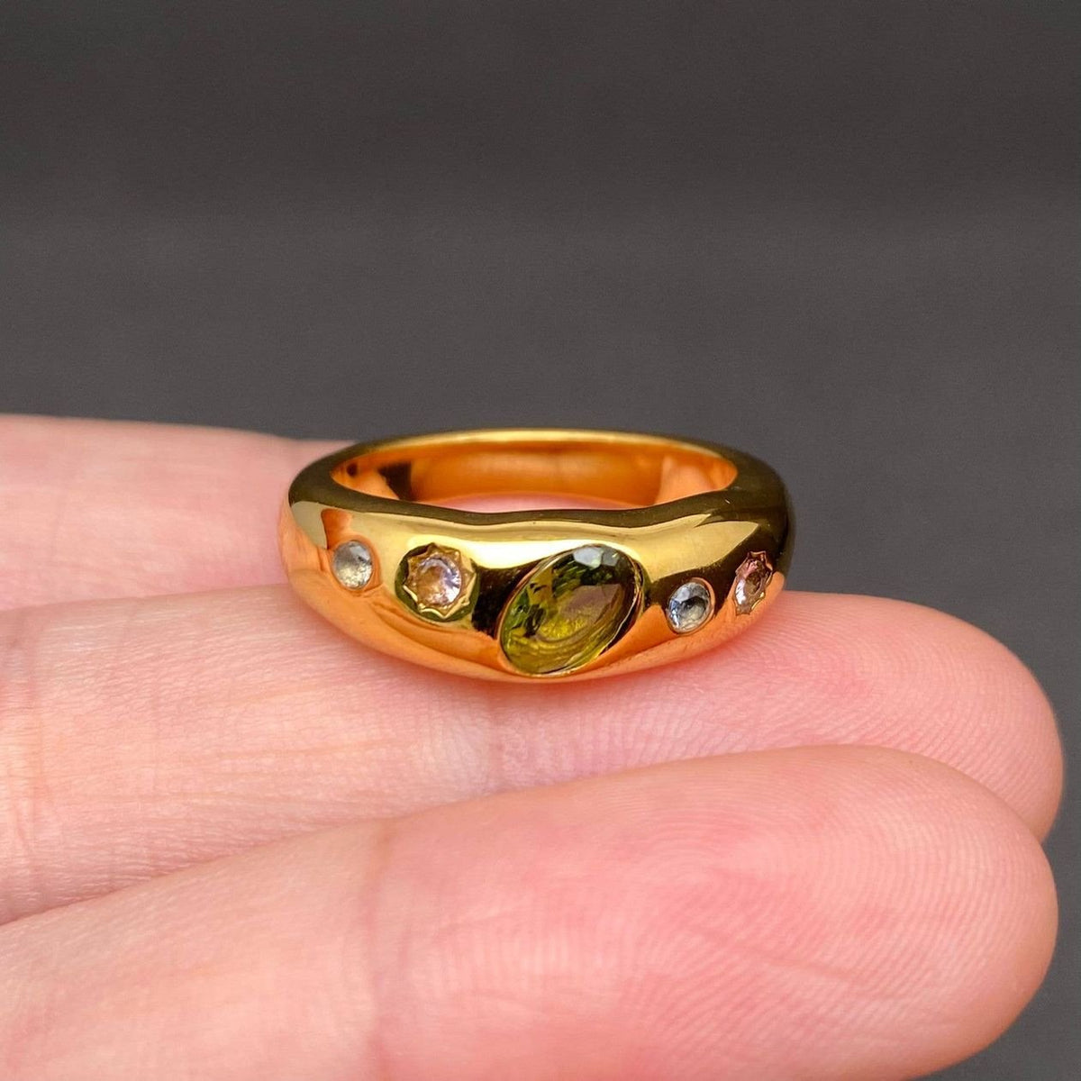 Colored Zircon Gold Ring