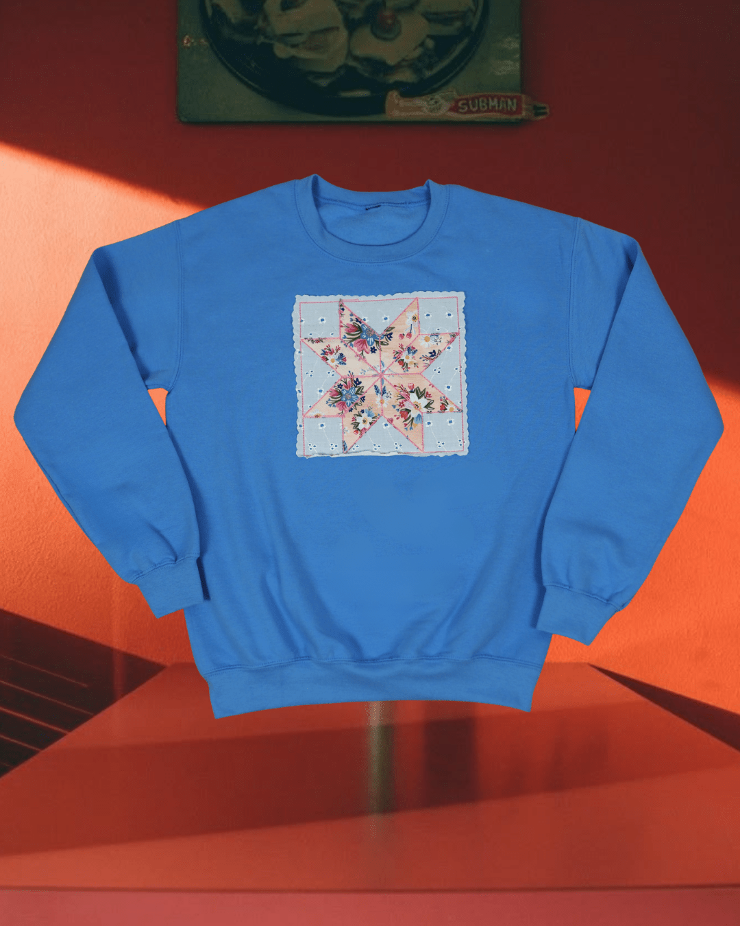 Floral Quilt Patchwork Crewneck