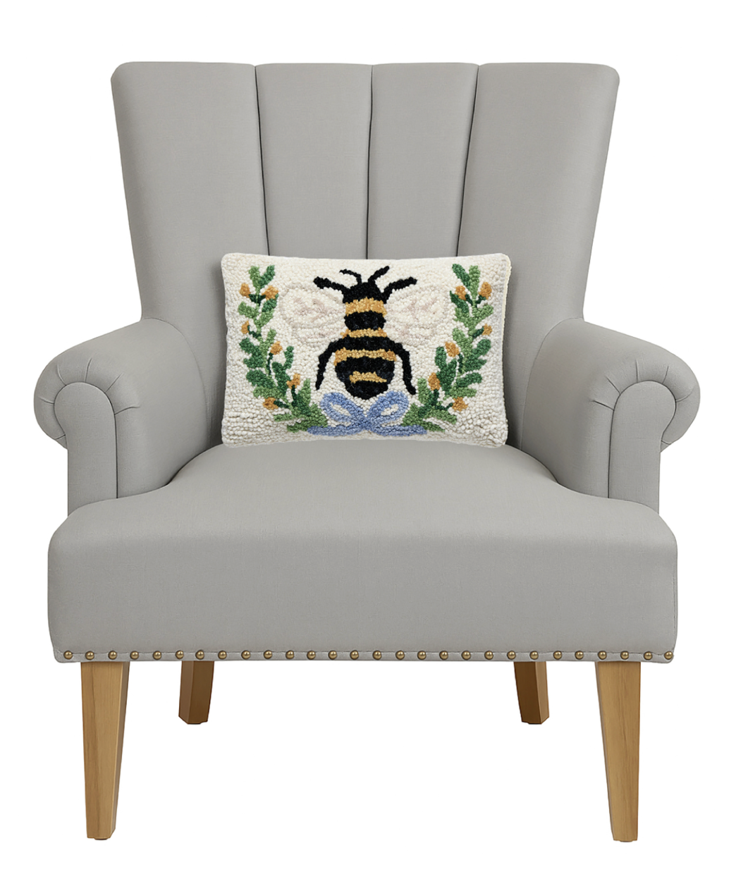 Bee in a Wreath Hook Pillow