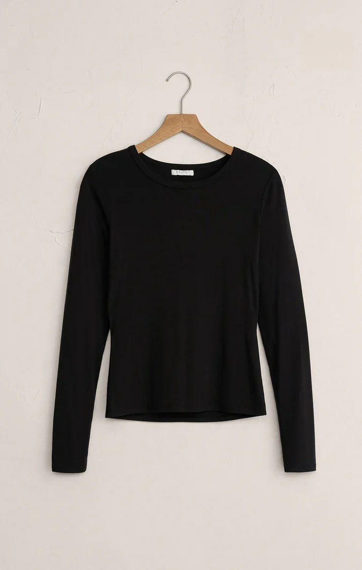 Second Skin Crew Neck Long Sleeve- Black