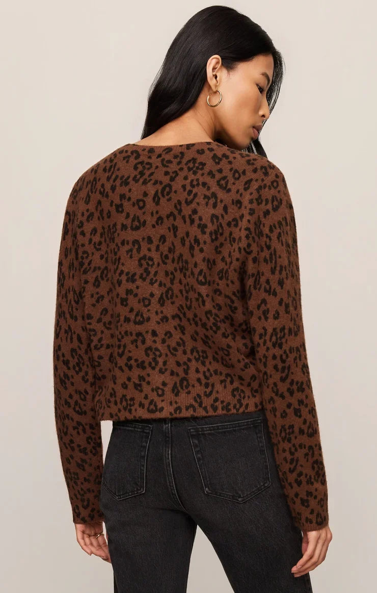 Medina Leopard Cardigan - Burnt Umber