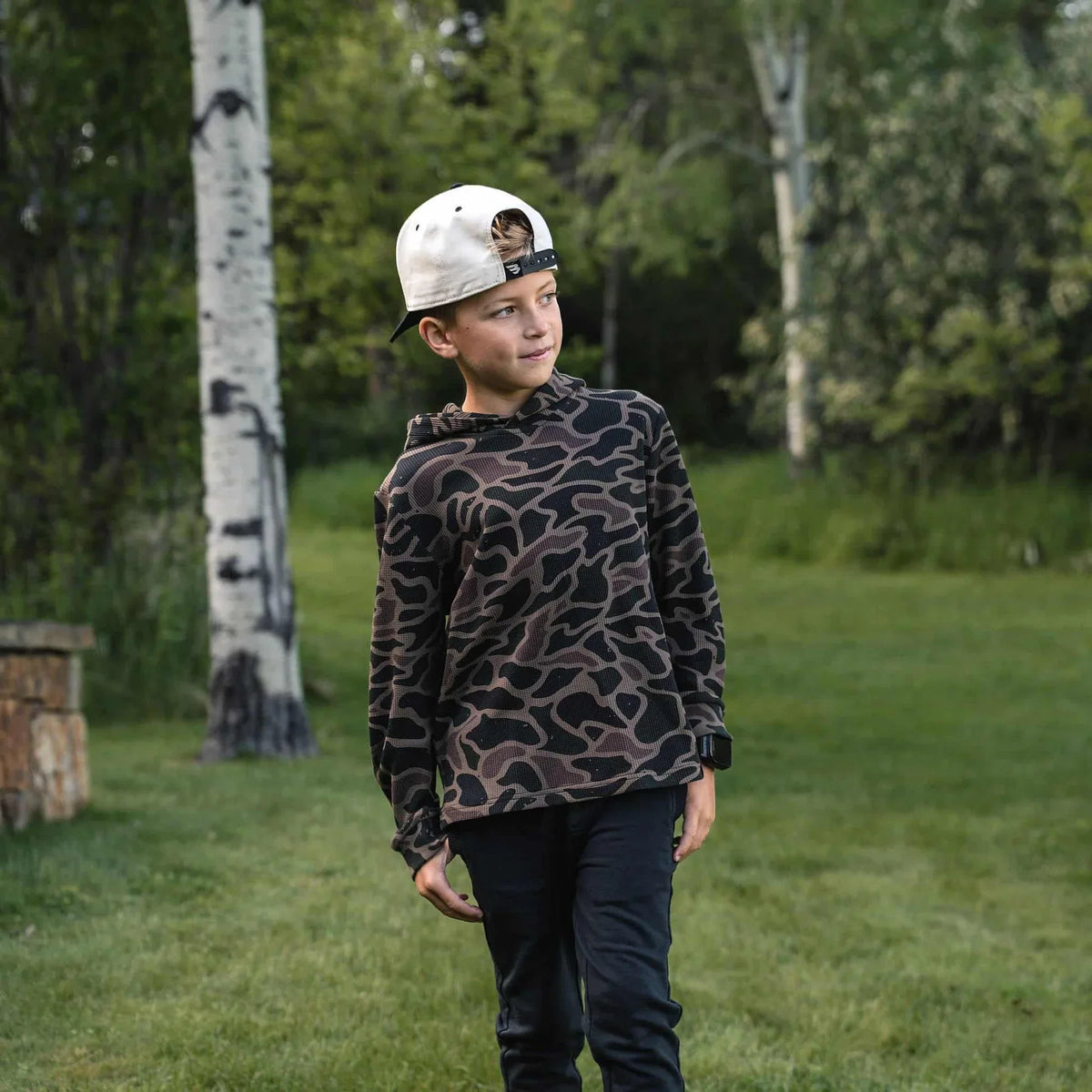 Burlebo: Youth Thermal Hoodie - Bendita Camo