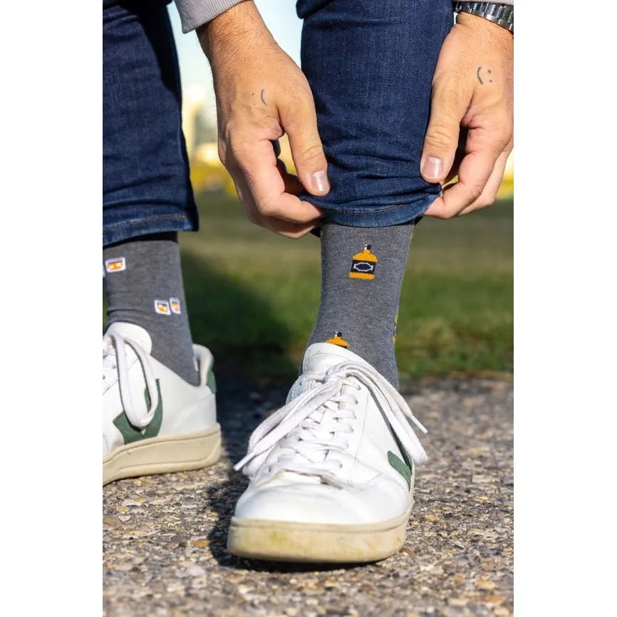 Men's Mismatched Whiskey & Glass Socks