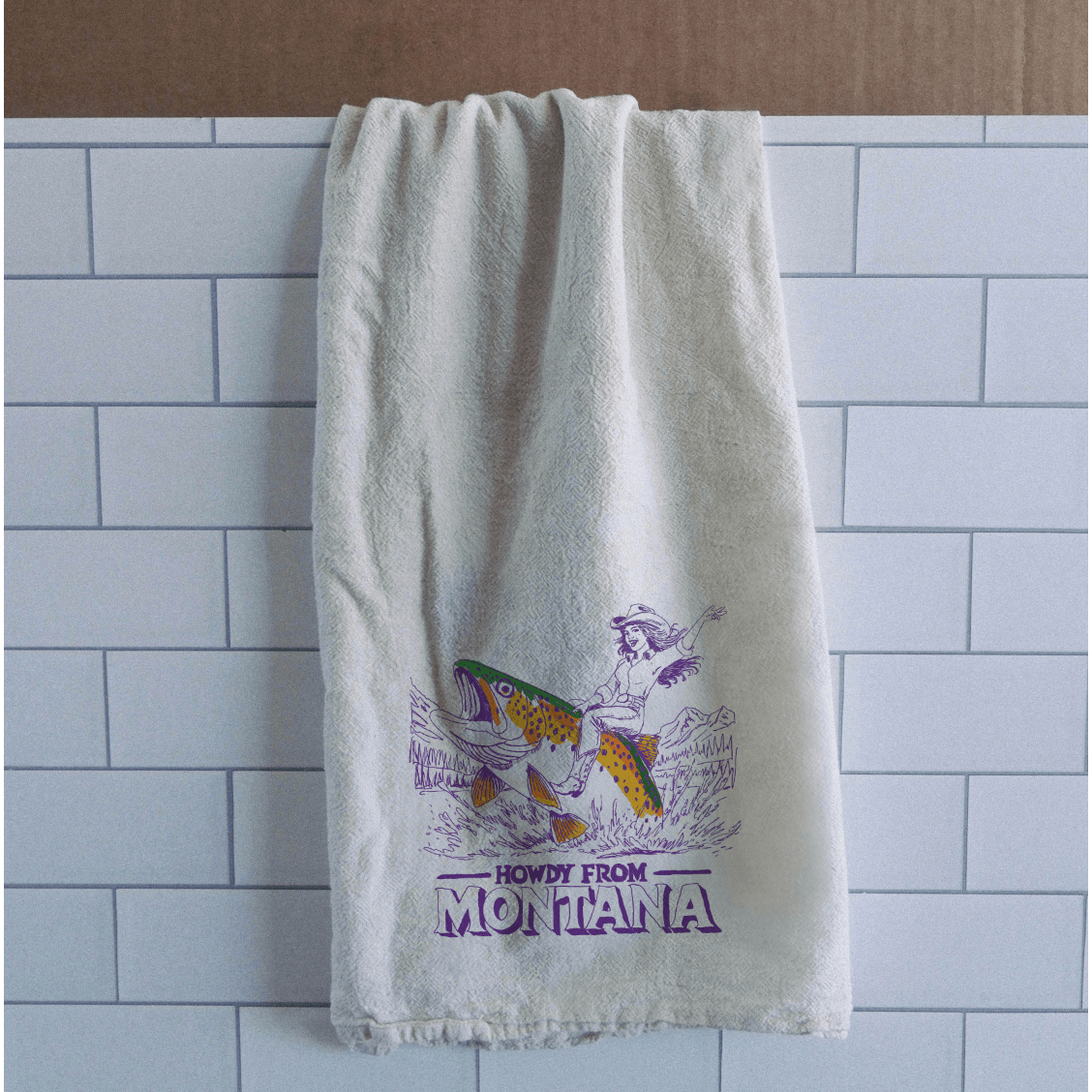 "Howdy From Montana" Tea Towel