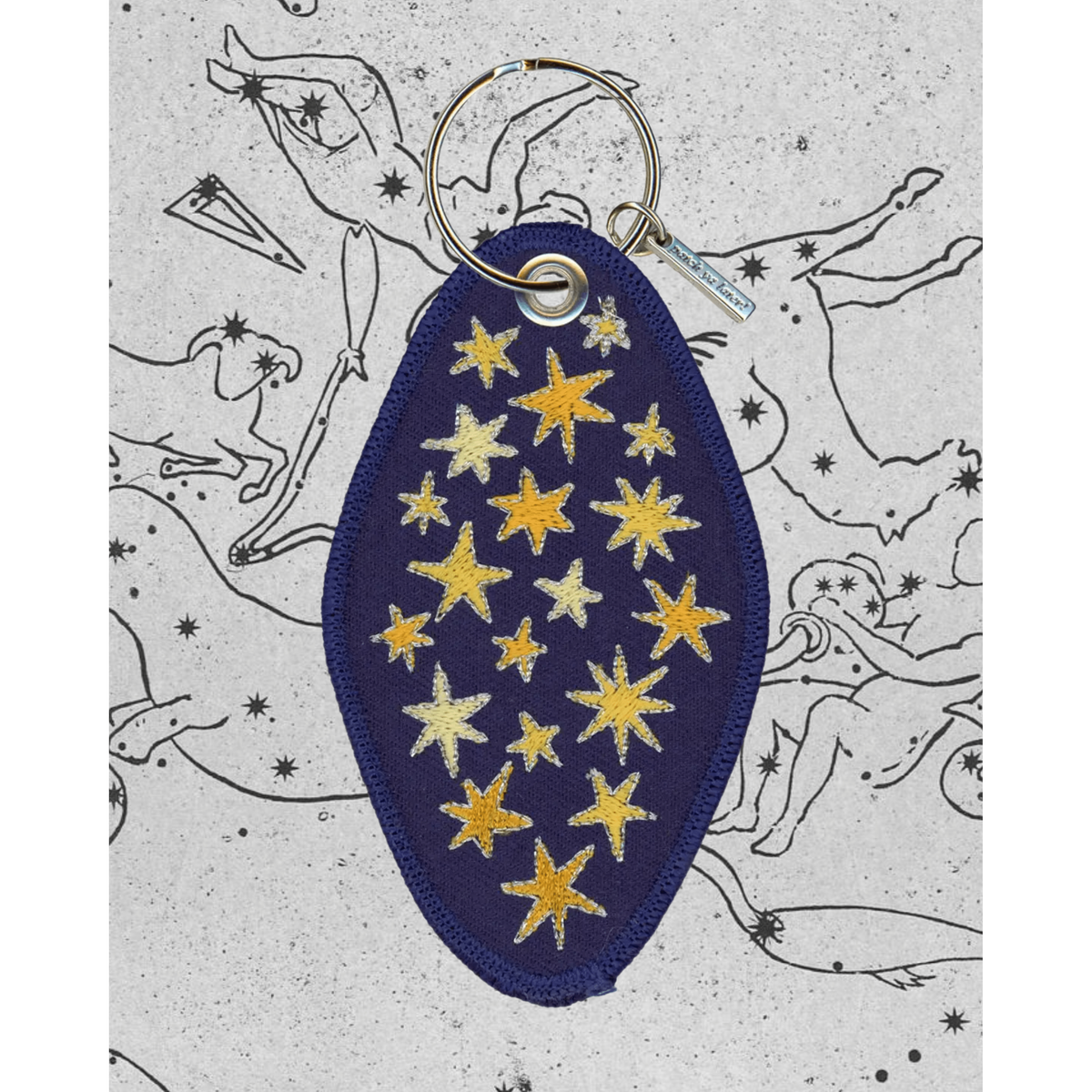 Lucky Star Embroidered Keychain