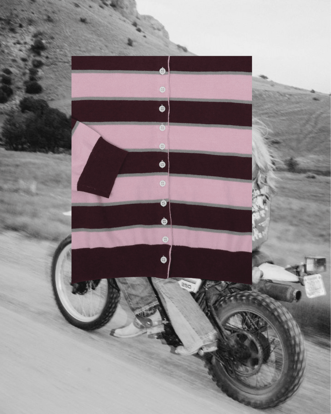 Claude Cardigan - Pink & Burgundy