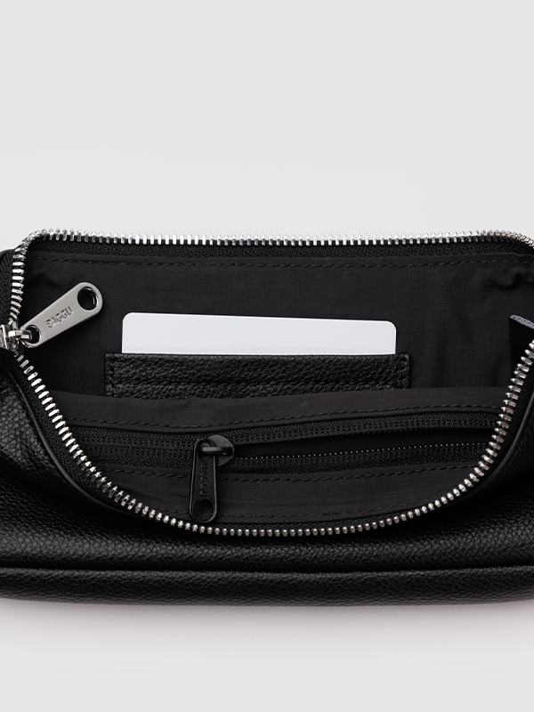 Recycled Leather Pochette: Black (FINAL SALE)