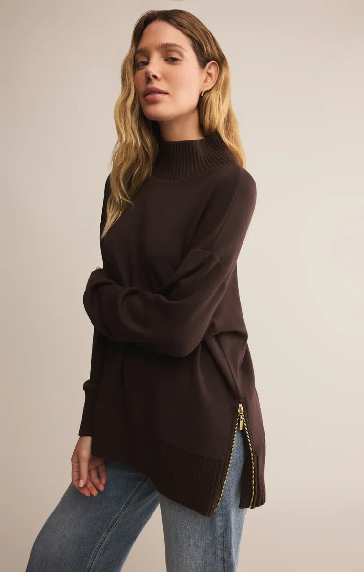 Sable Rib Sweatshirt- Chocolate Cherry