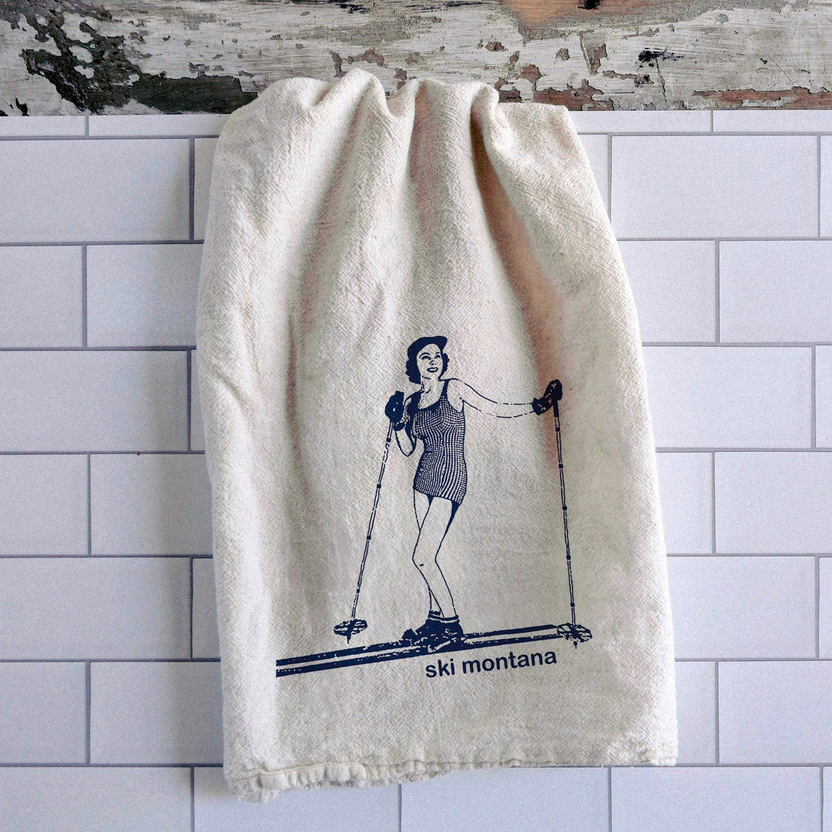 "Ski Montana Gal" Tea Towel