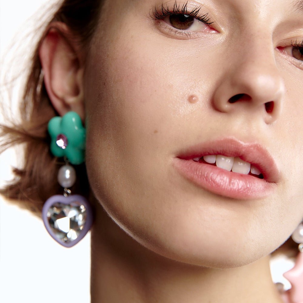 Star Flower Heart Earbob Earrings