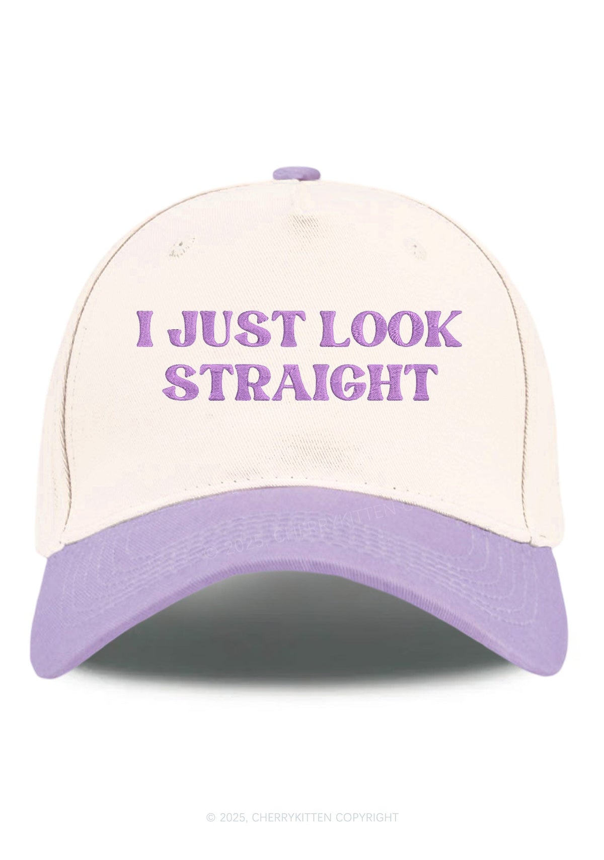 Embroidered I Just Look Straight Pride Y2K Color Block Baseball Cap Cherrykitten