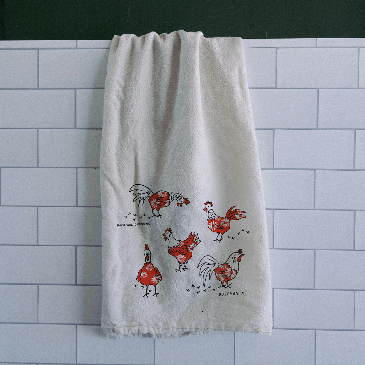 "Backyard Chickens" Tea Towel