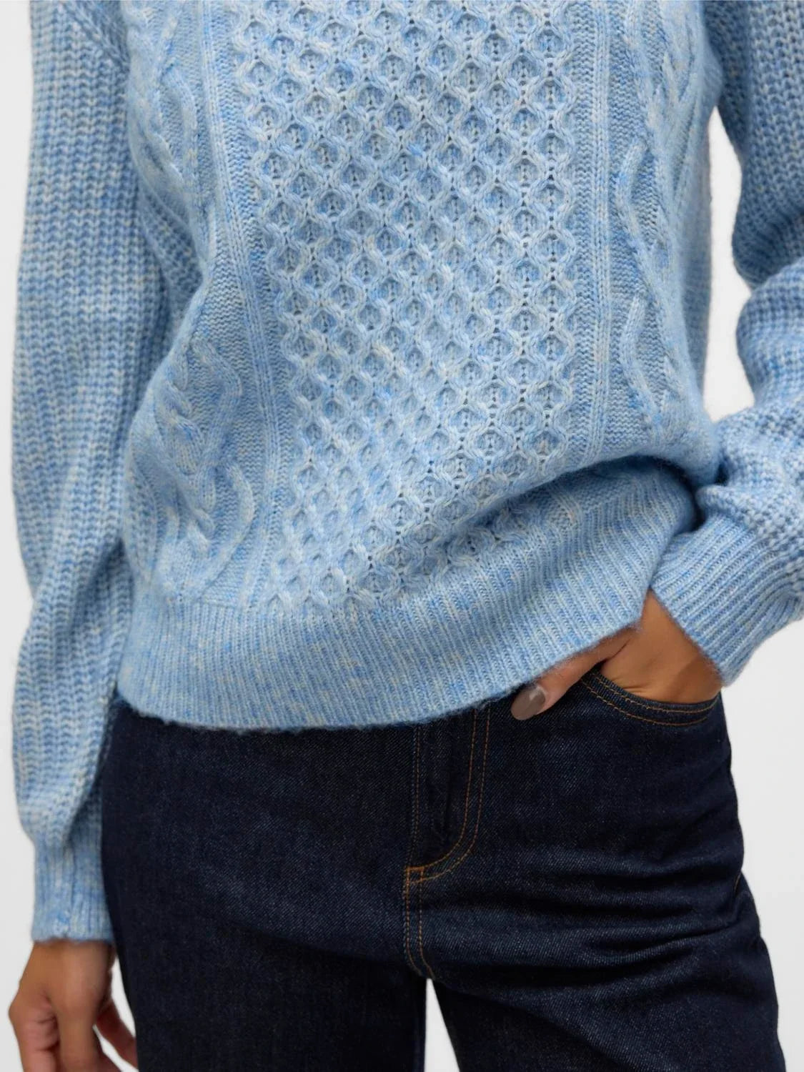 Blue High Neck Sweater