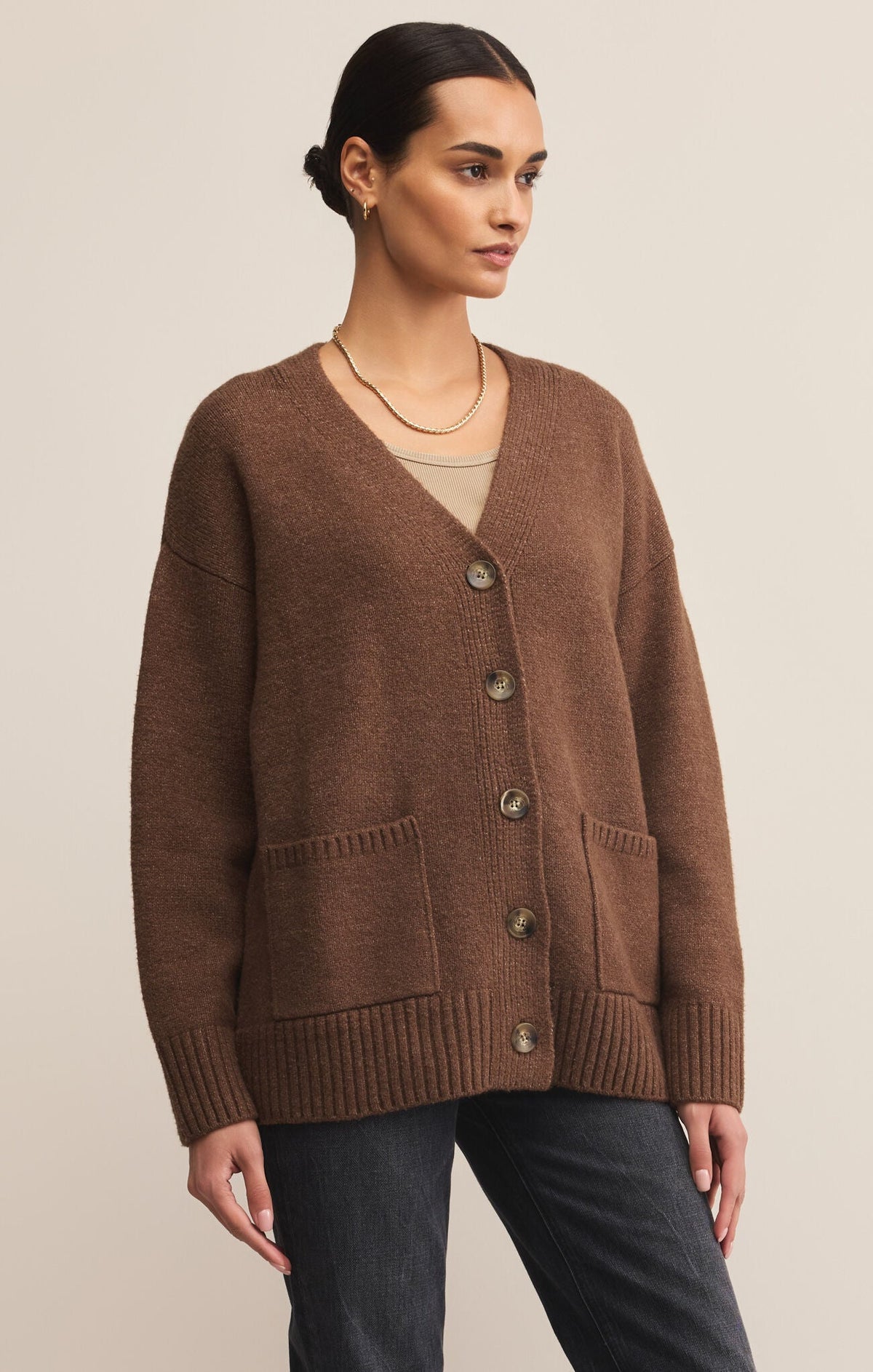 Theo Cardigan - Suede