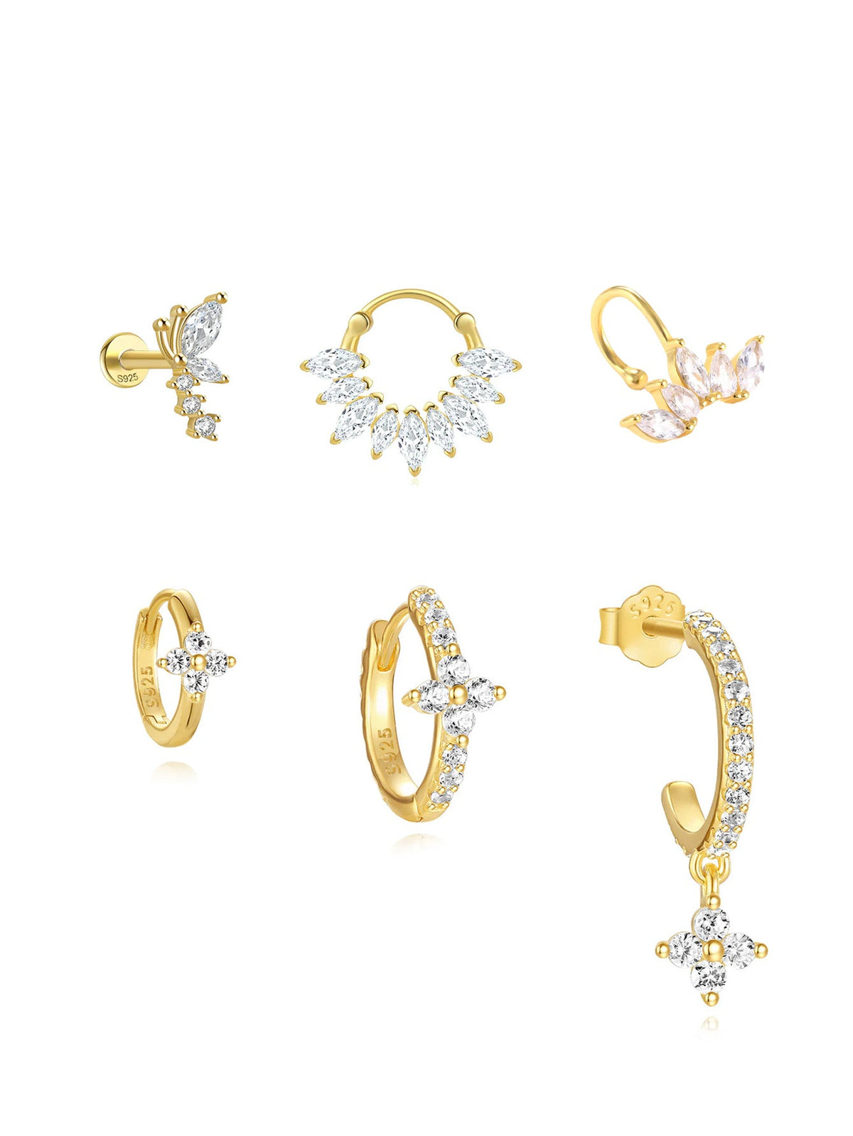 KOSINER 925 Sterling Silver Elegant Petal Set