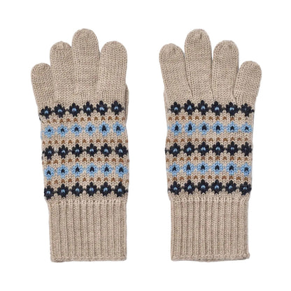 BOBBE JACQUARD GLOVES - WARM SAND MELANGE