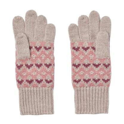 BOBBE MERINO WOOL JACQUARD GLOVES - PALE LILAC