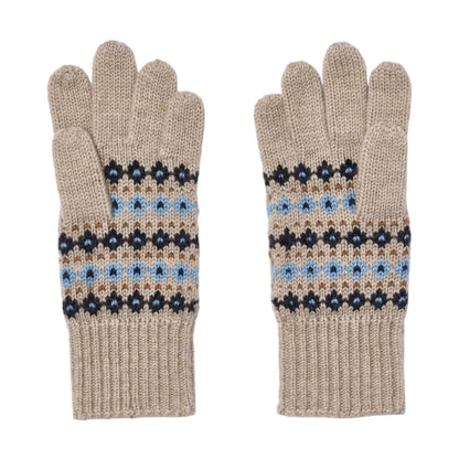BOBBE JACQUARD GLOVES - WARM SAND MELANGE