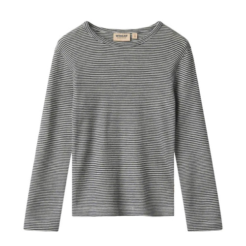 ALFIE MERINO WOOL LONG SLEEVE TEE - NAVY STRIPES