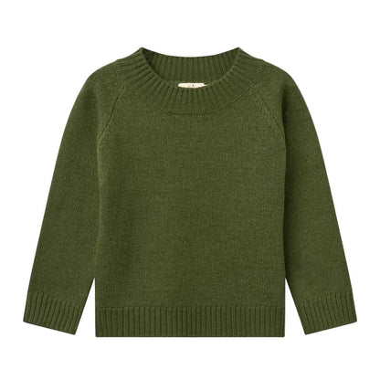 MERINO WOOL PULL OVER - DARK GREEN