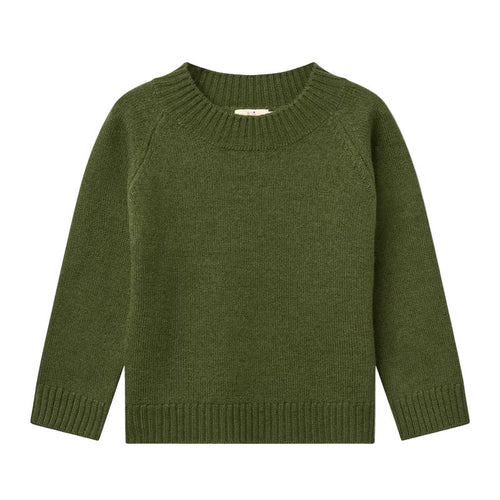 MERINO WOOL PULL OVER - DARK GREEN