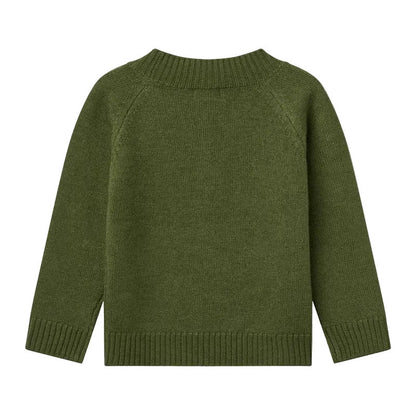 MERINO WOOL PULL OVER - DARK GREEN
