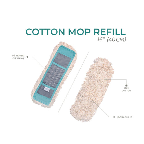 Zidello COTTON MOP REFILL - DRY 16″ INCH (40CM)