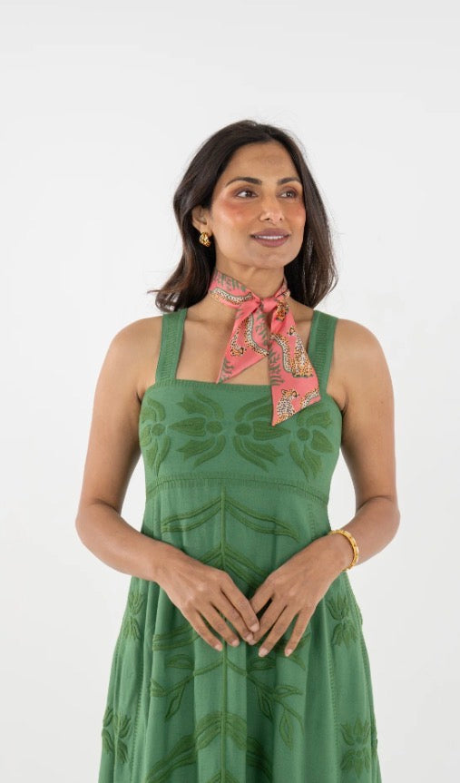 Hand Stitched Scarflette-Cabana Cat