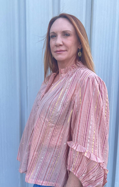 Metallic Stripe Top