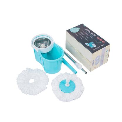Zidello Spin Mop Plastic & Steel Bucket, 360-Degree with Microfiber Mop Head