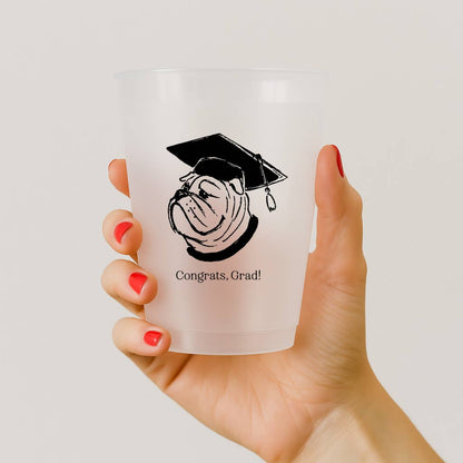 Graduation Bulldog Frosted Cups