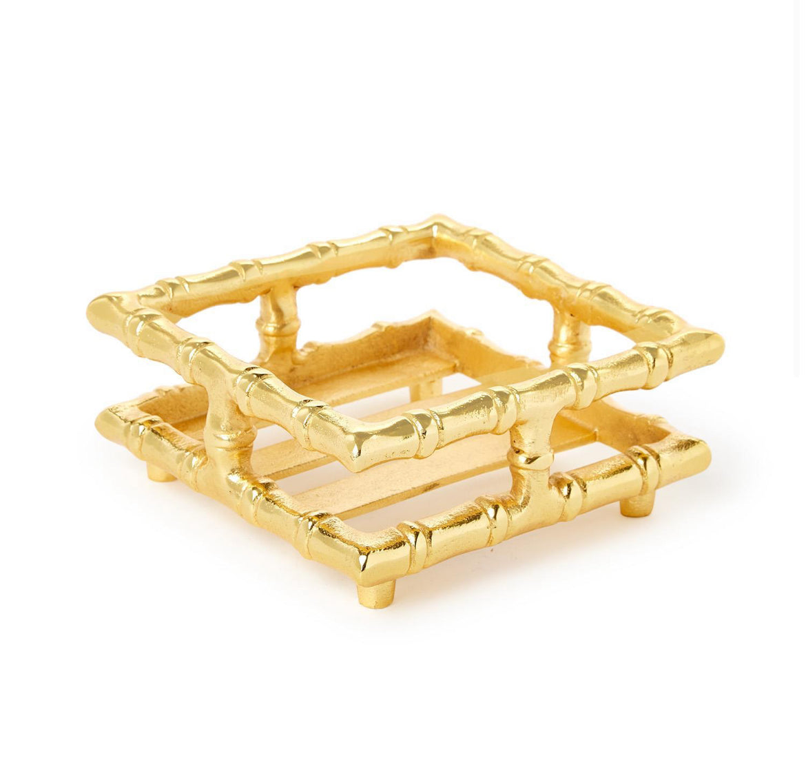 GOLD BAMBOO COCKTAIL NAPKIN HOLDER