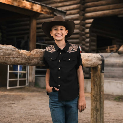 Burlebo: Youth Performance Western Shirt - Deer SZN