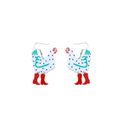 Chicken In Shining Boots Earrings