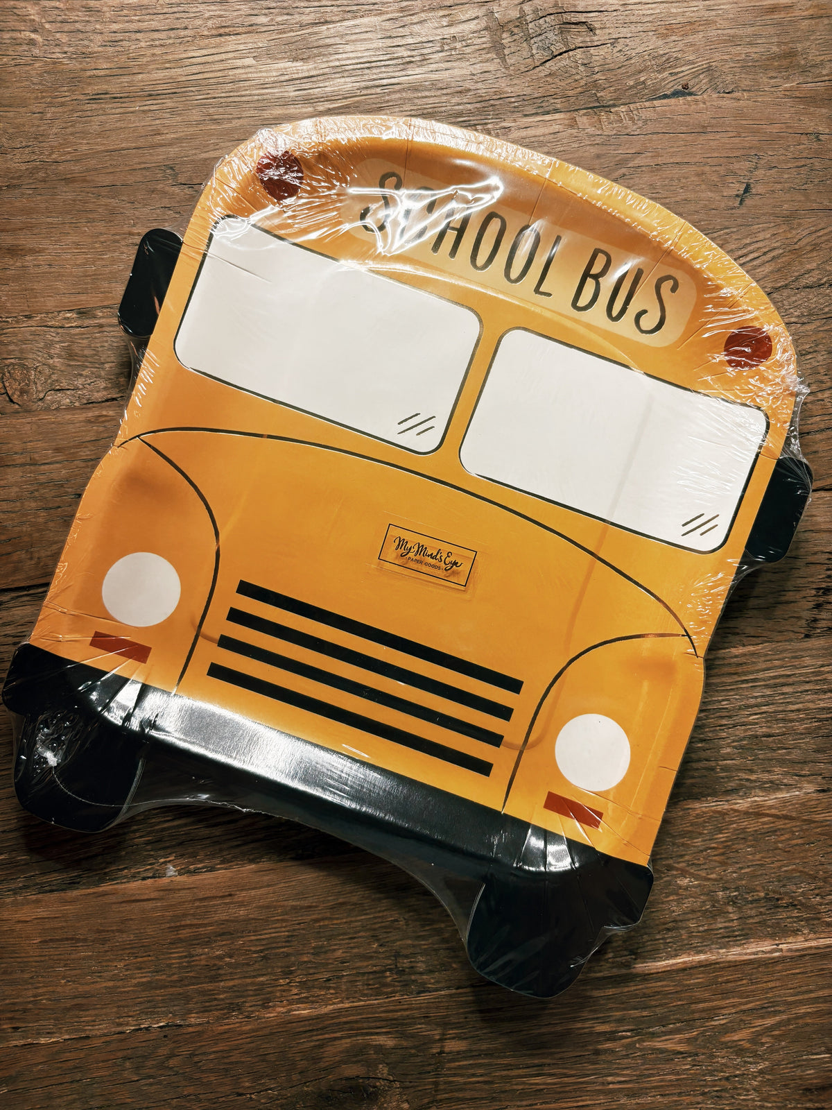 School Bus Shaped Paper Plate