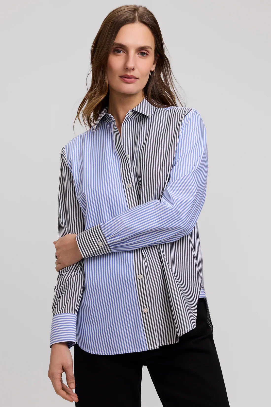 Meghan Pinpoint Stripe Long Sleeve Shirt