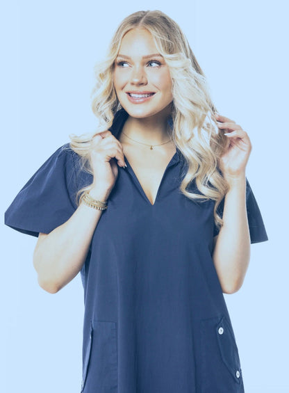 Gretchen Dress-Navy